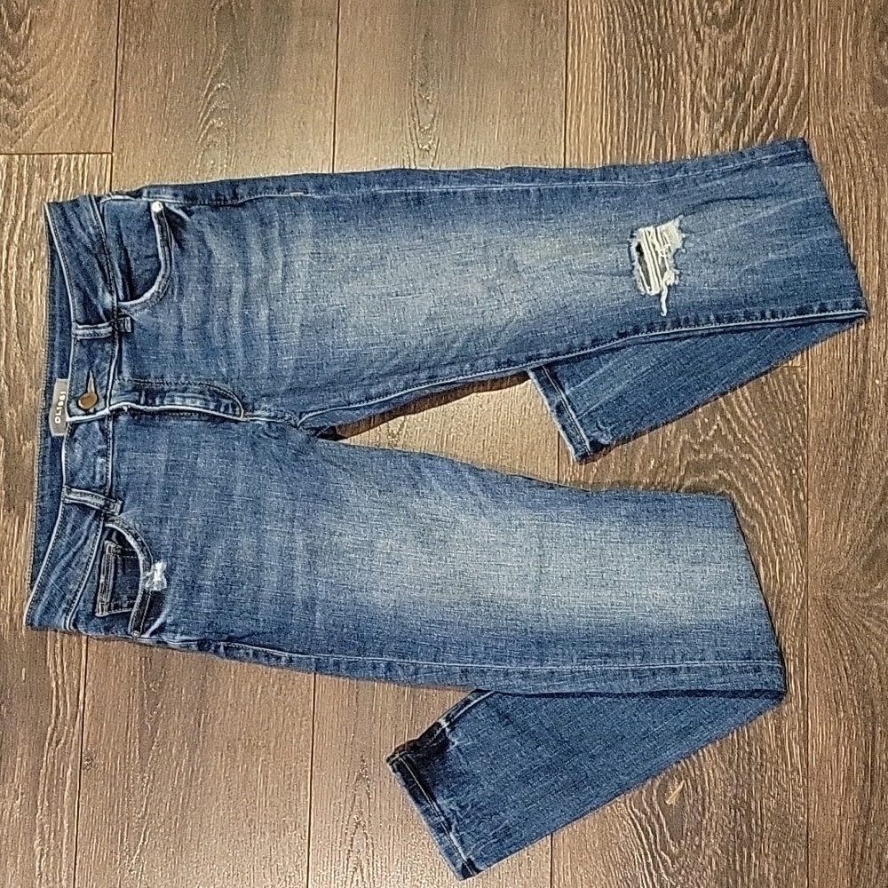 DL1961 Women's Skinny Jeans - Medium Blue Distressed